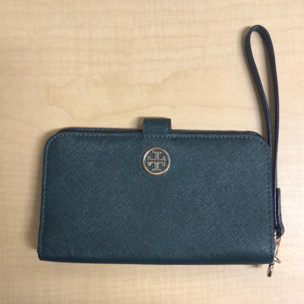 New Tory Burch wristlet. Black with gold accents.
